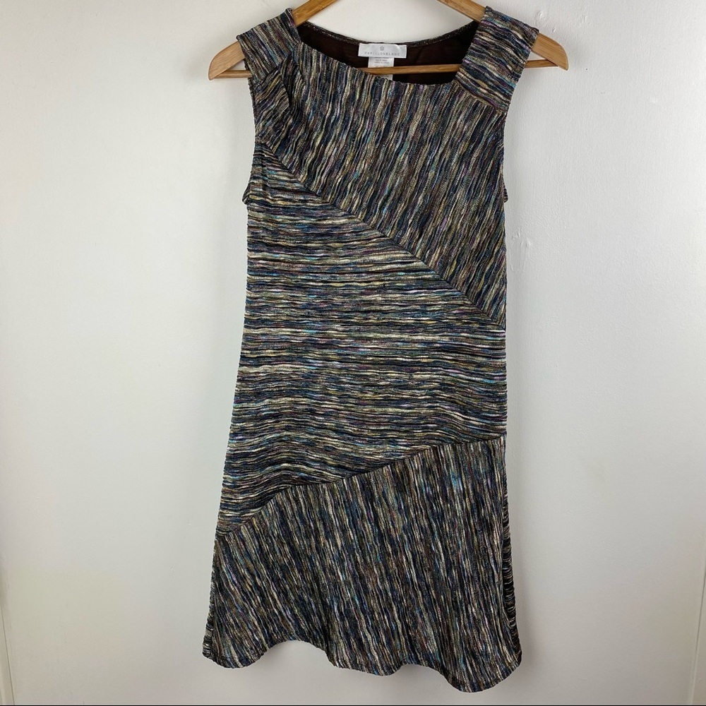 Papillon Blanc Asymmetrical Neckline Knit Dress